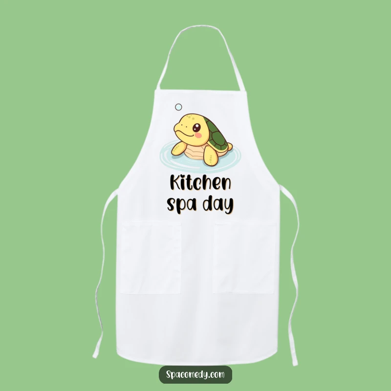 Funny Kawaii Turtle Apron: Happy Soaking Chef Turtle, Playful Funny Gift