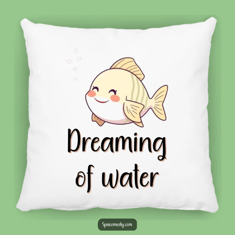 Funny Smiling Fish Pillow - Cozy Steam Mist Character, Humorous Home Decor Gift for Relaxation