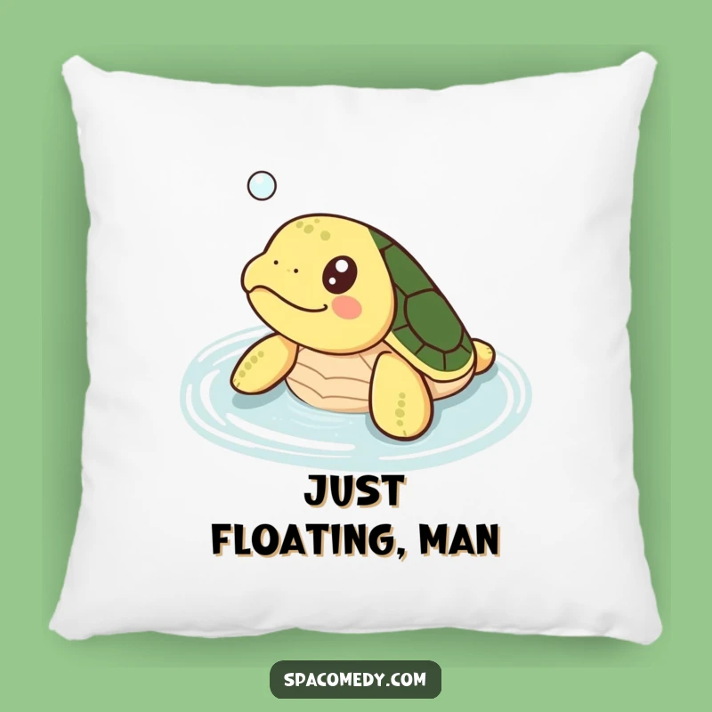 Funny Kawaii Turtle Pillow: Happy Soaking Turtle Comfort, Cozy Funny Gift