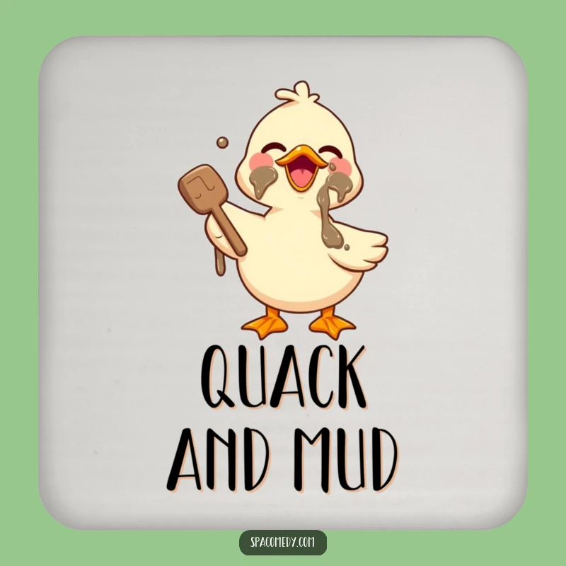Funny Duck Mud Mask Drink Coasters: Protect Surfaces with Joyful Spa Animal, Gift Set