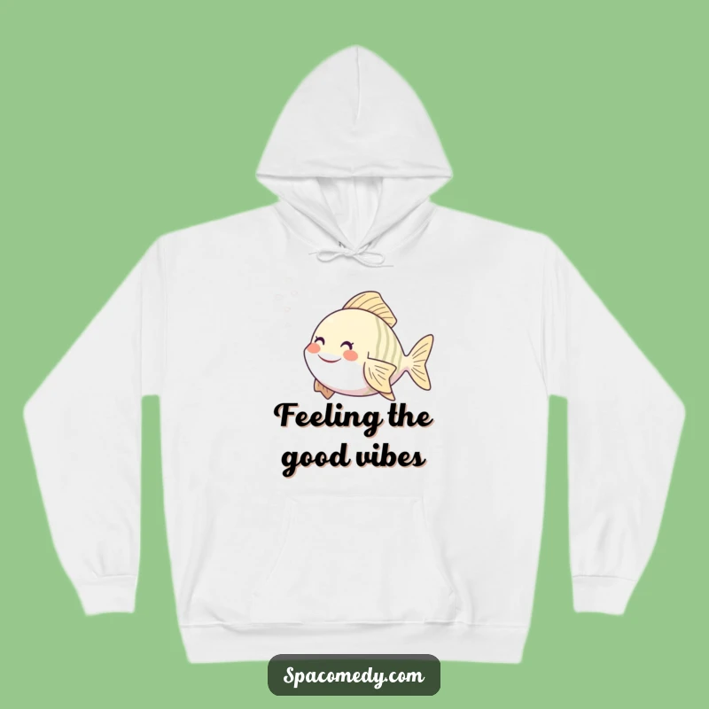 Funny Smiling Fish Hoodie - Cozy Steam Mist Character, Warm Humorous Gift for Water Lovers