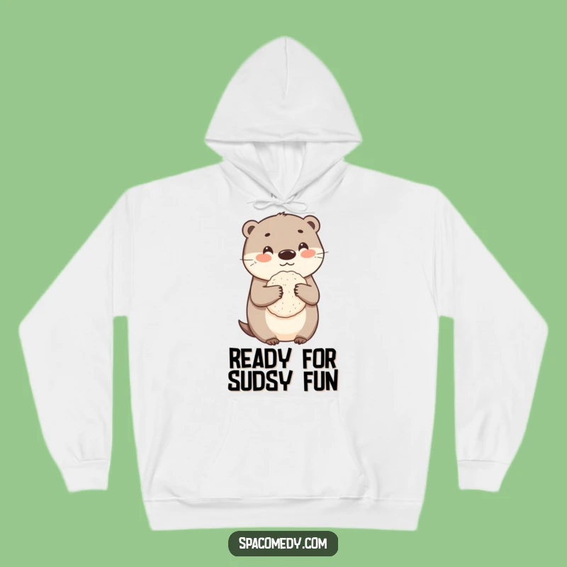 Funny Otter Loofah Hoodie - Cozy Cleaning Character, Humorous Warm Gift for Otter Lovers