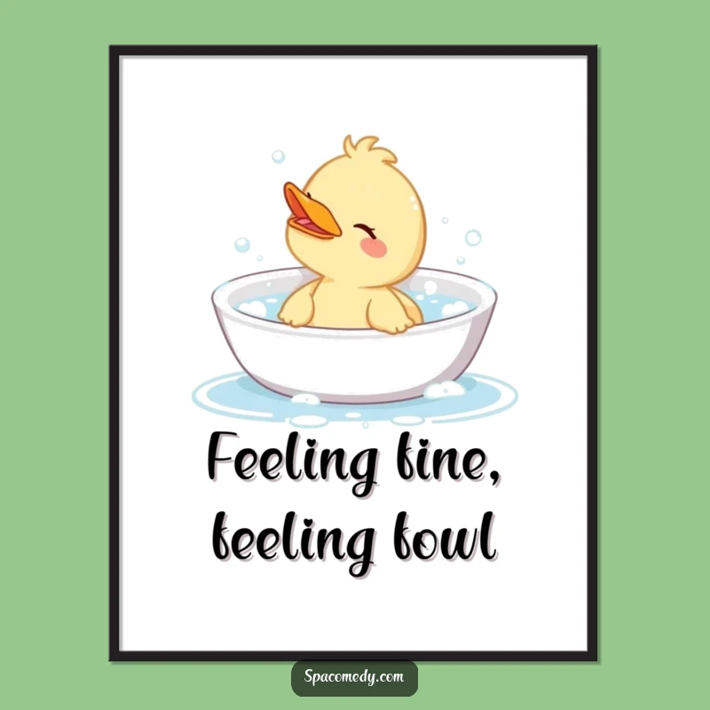 Free Printable Wall Art: Relaxing Duck, Zen Bathroom Decor Downloadable Gift
