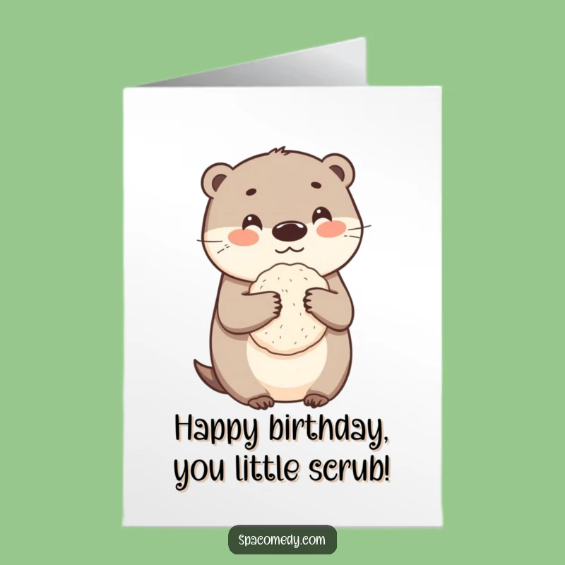 Free Printable Birthday Card: Otter Scrub-a-dub, Hilarious Downloadable Gift!