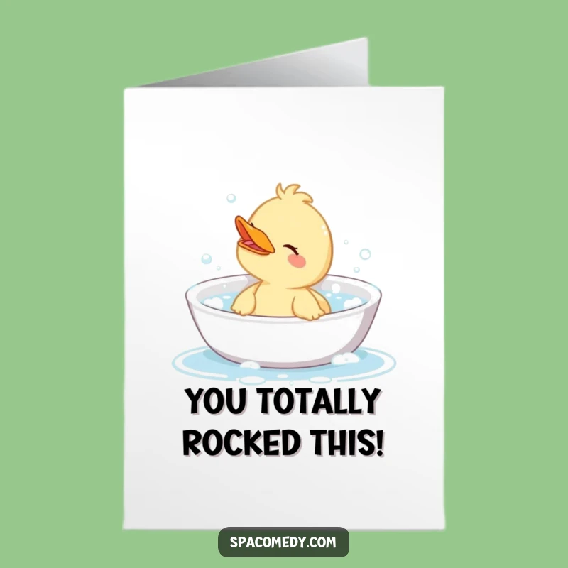 Free Printable Congrats Card: Relaxing Duck, Well Deserved Break Downloadable Gift
