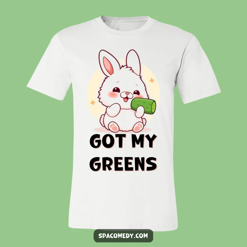 Funny Kawaii Bunny T-Shirt: Comical Cucumber Enjoyment, Ideal Funny Gift for Bunny Lovers