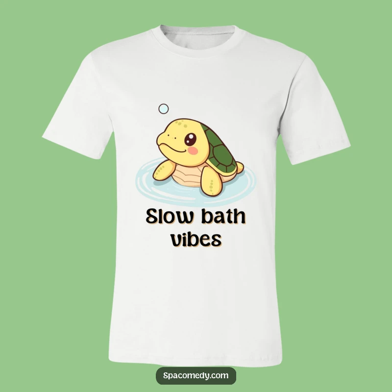 Funny Kawaii Turtle T-Shirt: Happy Soaking Turtle Design, Comfy Funny Gift